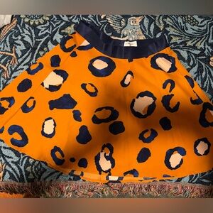 3.1 Phillip Lim Orange and Navy Animal Print Skirt